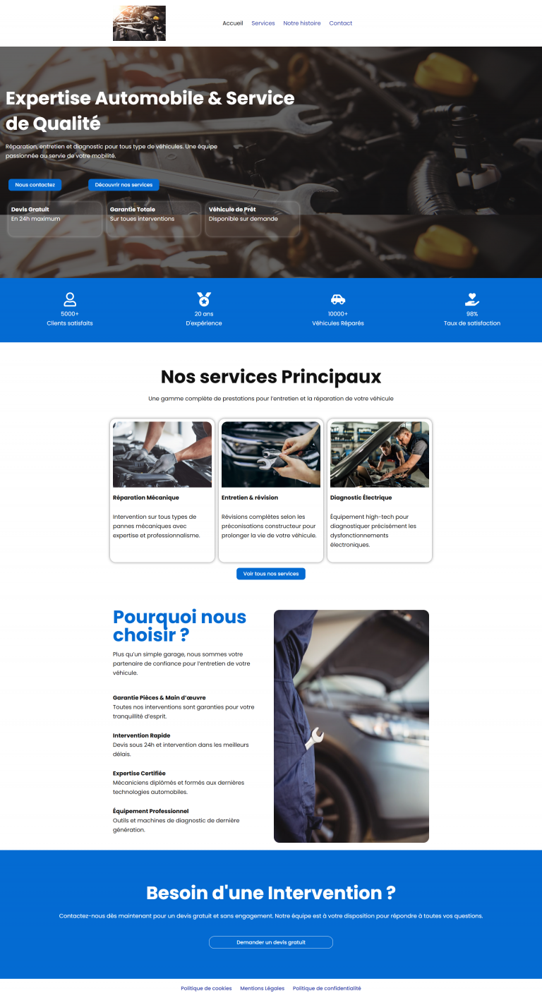 Accueil mécanique auto